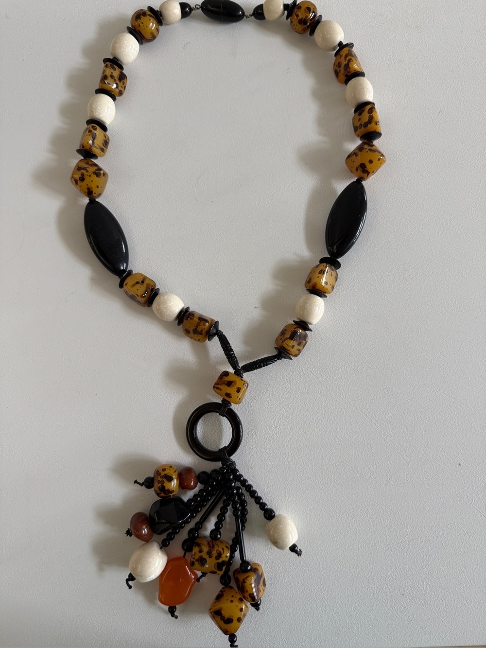ANGELA CAPUTI Multicolor Long Chain Beaded Resin Necklace